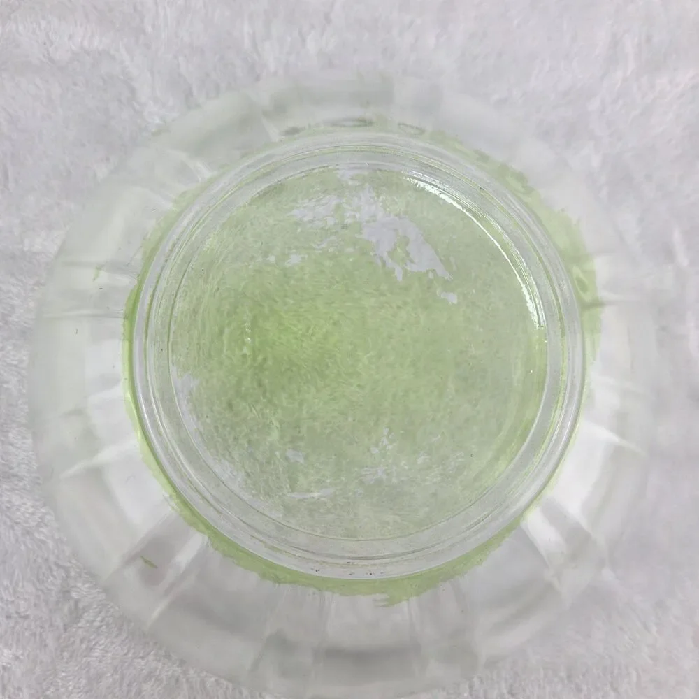 Vintage Anchor Hocking Green Glass Nesting Mixing Bowl Set 4 Ribbed Scalloped